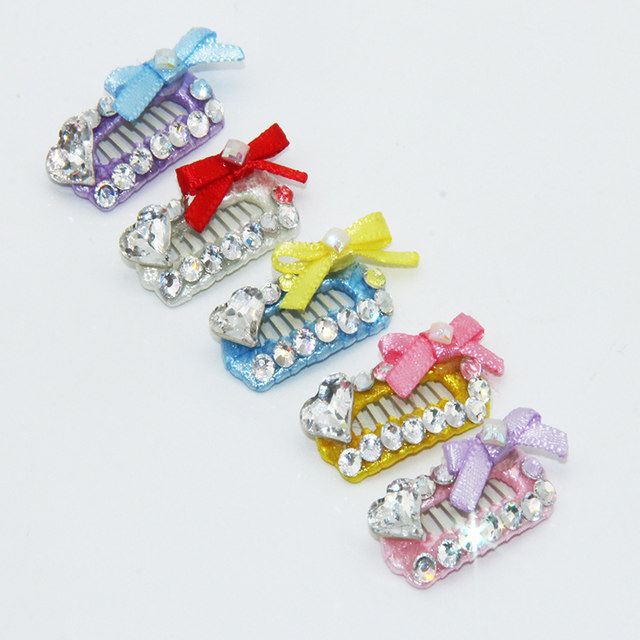 New pet hair clip Korean version does not work super flash rhinestone comb clip bb clip shredded hair clip Yorkshire Shih Tzu Maltese