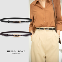 Belt womens fine decoration genuine leather pure cowhide fashion one-piece dress belt womens narrow and simple casual trousers for women
