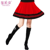 Бархатная мини-юбка, танцующая демисезонная юбка