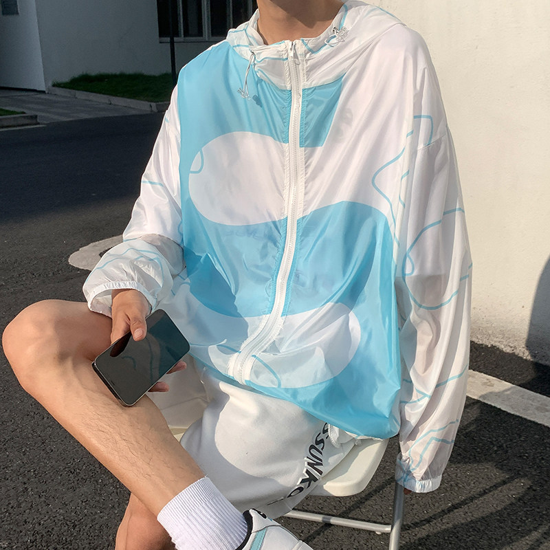 夏季新款 薄款S图案满印透气防晒衣宽松防嗮服夹克 F221-P55