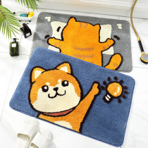 INS Nordic cartoon flocking home bathroom non-slip mat entrance bedroom door mat absorbent foot pad