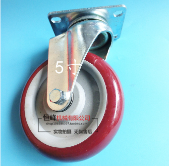 Weighted 5 inch universal wheel without brake caster mute wheel polyurethane double bearing trolley industrial wheel