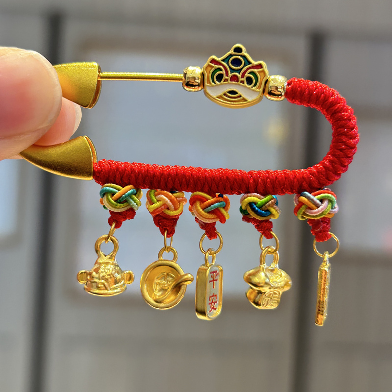 Shuibei Gold Snake Baby Pure Gold 999 Anti-Fright Gold Pin for Pregnant Women, Anti-Fright Baby Full Month Gift, Children's First Birthday Gift