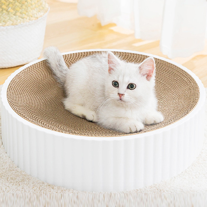 Cat litter, cat scratching board, round corrugated paper, one four-season universal corrugated paper grinding claw, multi-functional, young and replaceable