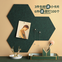 State living room hanging wall decorations hexagonal felt wall stickers message board background wall entrance photo wall