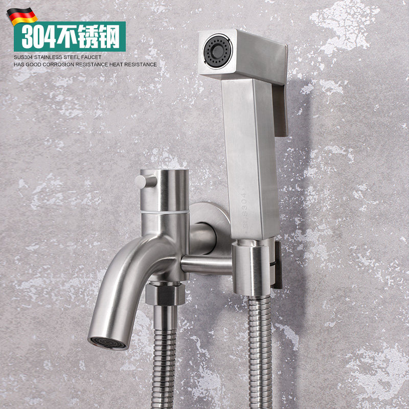 Stainless Steel Toilet Spray Gun Tap Suit Woman Cleaner Booster Flush Wash Wash Wash Toilet Companion Rinser Toilet