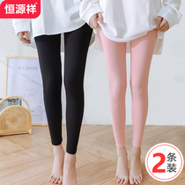 Leggings women wear thin cotton trousers spring and autumn summer elastic tight high waist thin student small feet black pants