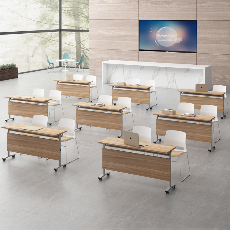 Wuhan conference training foldable mobile conference desk splicing long table and chair student desk free combination