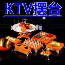New bar KTV stainless steel microphone stand box countertop peel cup merchant K private room tabletop ornaments set