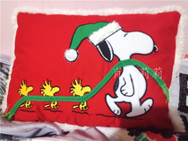 Special foreign trade Christmas red small waist pillows Puppy dog leaned on pillows (with core)