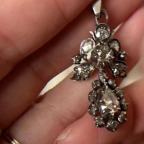 4 30 Georgian pear-shaped diamond pendant