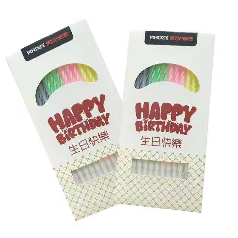 誕生日キャンドル 糸色 ケーキキャンドル クリスタル 子供用 デコレーション スパイラル 卸売 パーティー プラグイン ベーキングネット 赤