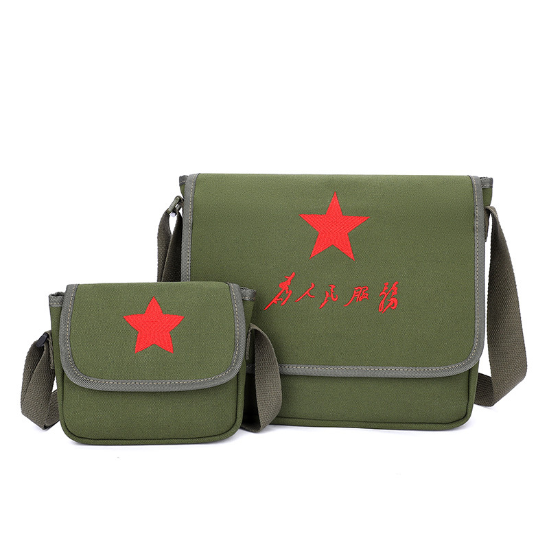 Owl King Embroidered Vintage Shoulder Bag Old-Fashioned Crossbody Bag Serving the People Canvas Bag Satchel School Bag