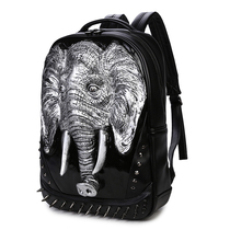New 3D Backpack Personality Travel College Students 15 "Computer Backpack Bag Male Fashion Youth Street Trend