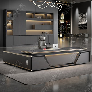 新款老板办公桌椅组合简约现代总裁桌新中式家具经理室高端大班台