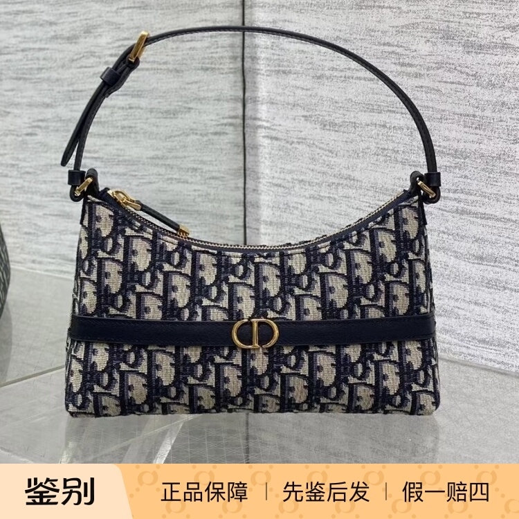 Dior 30 Montaigne Dumpling Bag Handbag Fabric and Leather Shoulder Bag Mini