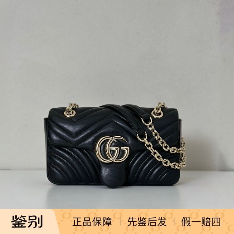 Gucci Gg Marmont Light Gold Logo Marmont Lambskin Shoulder Bag Mini Small Medium Black Gucci Gg Marmont Light Gold Logo Marmont Lambskin Shoulder Bag Mini Small Medium Black