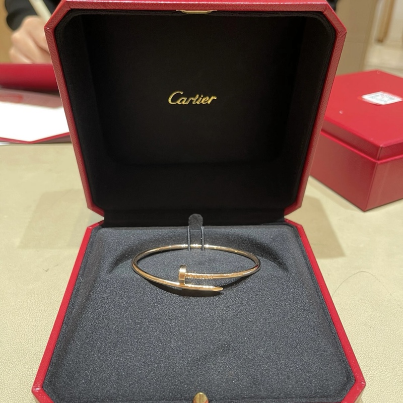 Cartier Juste Un Clou Creative Nail-Shaped Bracelet Without Diamonds, 18K Gold, Narrow Version 2.5mm