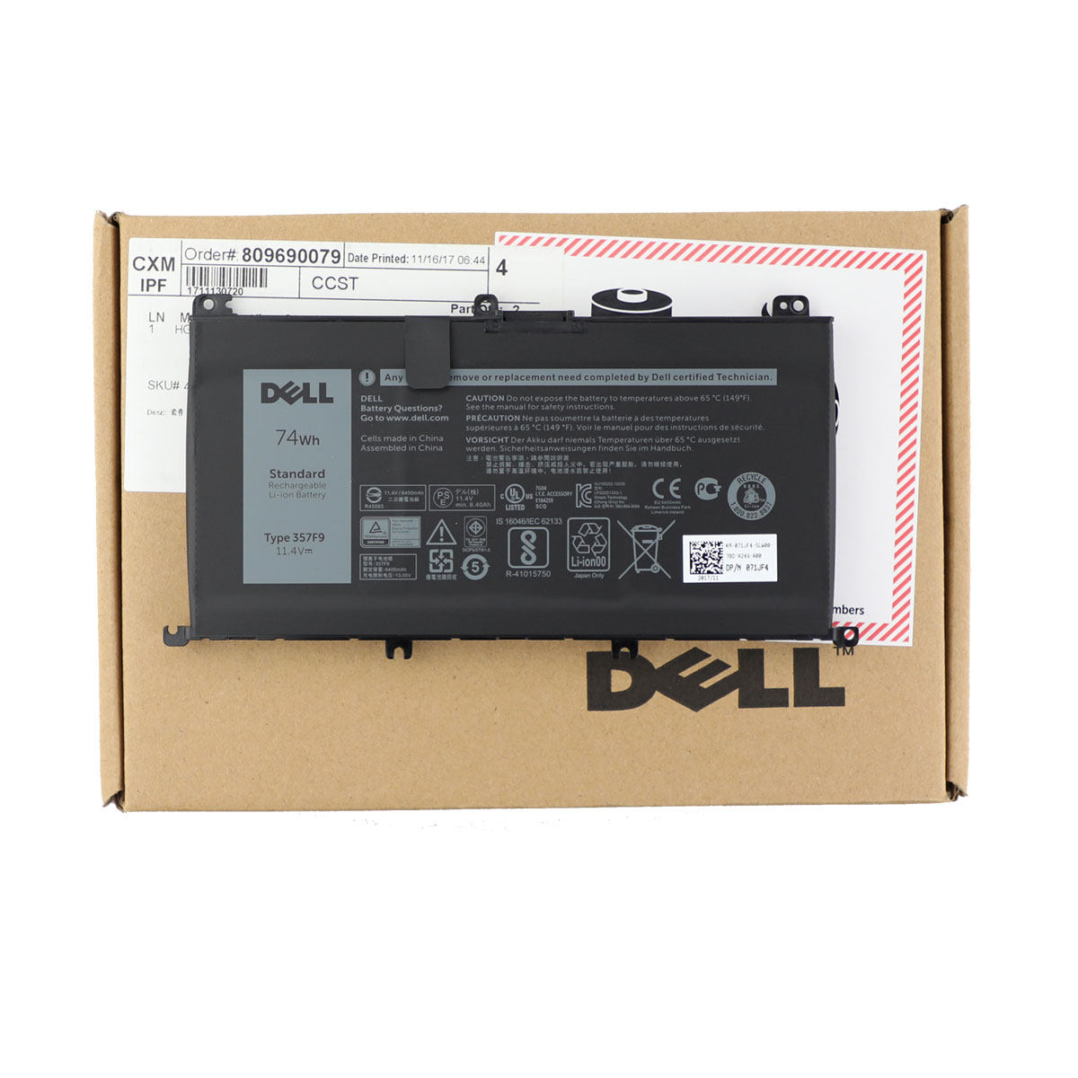 DELL Dell original 7000 magazine 7557 7559 5576 5577 7567 7566 battery 357F9