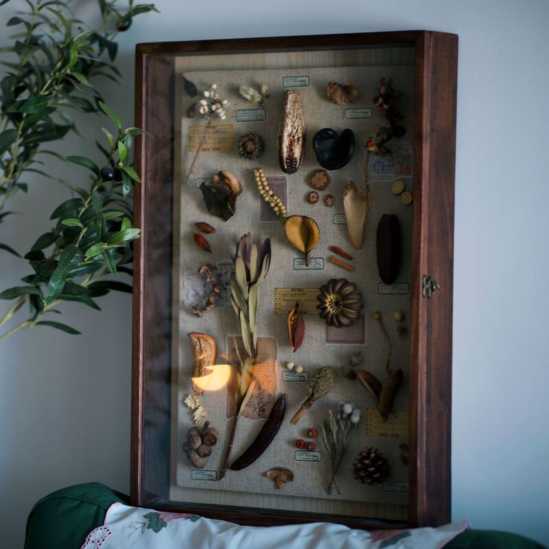 Flip Photo Frame Hollow Large Size Stereo Opening and Closing Picture Frame Real Glass DIY Dried Flower Specimen Linen Storage Frame Box