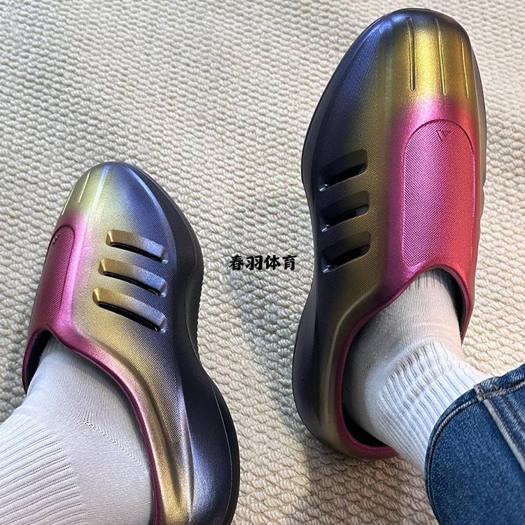 Adidas Adifom Iiinfinity Men's and Women's Black and Pink Laser Toe-Toe Sandals Jq9660