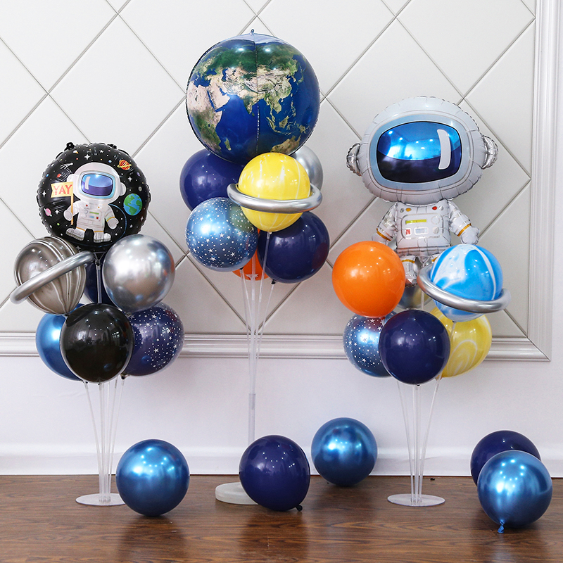 Starry sky theme boy birthday party column children space astronaut aluminum film balloon universe alien dress up
