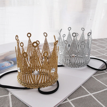ins fashion children golden crown headdress baby birthday decoration birthday hat Net red party dress up supplies