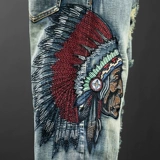 Эластичные джинсы, модные ретро штаны, с вышивкой, свободный прямой крой, в корейском стиле