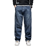 Осенние эластичные джинсы с начесом, зимние штаны, свободный прямой крой, большой размер, коллекция 2023