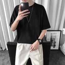 Pure Cotton Short Sleeve Men Korean Solid Color base shirt Summer Loose Half sleeve T-shirt Plus Size Body Womens Fashion