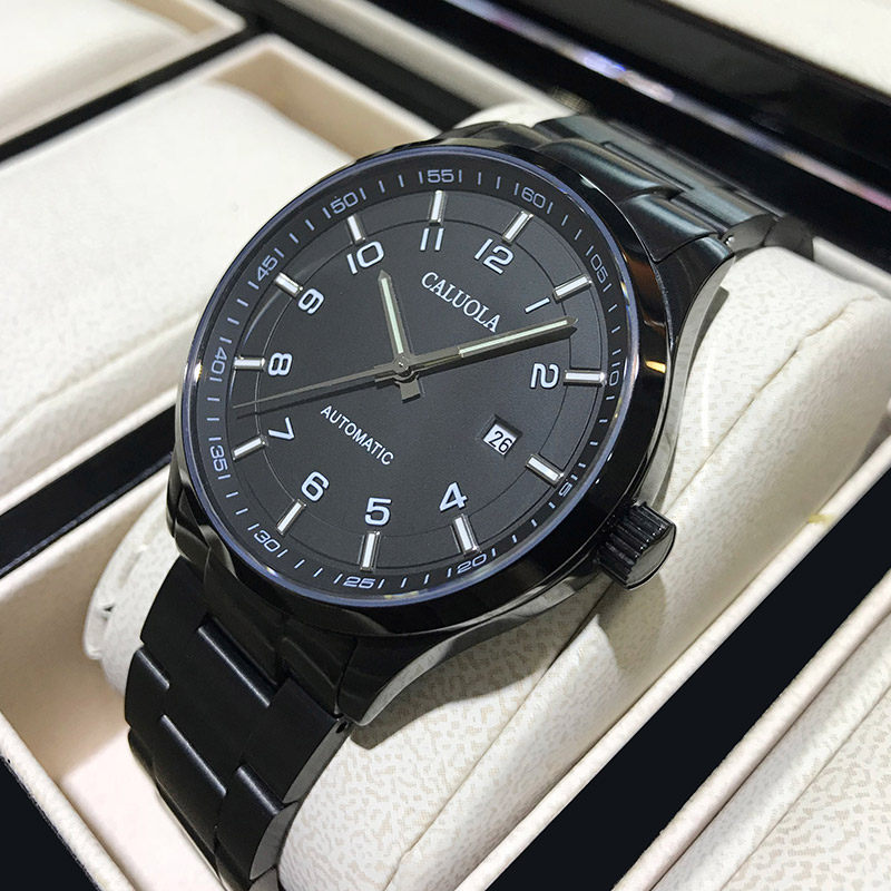 New Corolla Automatic Mechanical Watch Steel Band Men's Watch Men's Watch Black Business Fashion Simple Trend