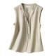 IHIMI Haimi Early Summer V-neck Vest Women's 2024 Spring New Style Waistcoat Vest Loose Simple Sleeveless Jacket