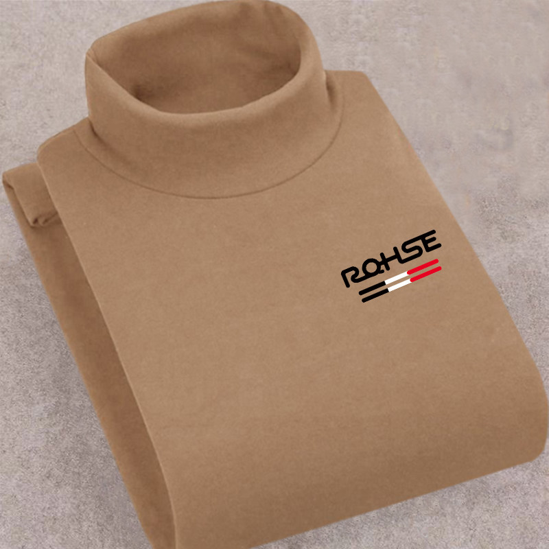 Clearance pickup double-sided German velvet plus velvet thickened autumn and winter long-sleeved T-shirt men's sweatshirt high collar warm knitted base layer