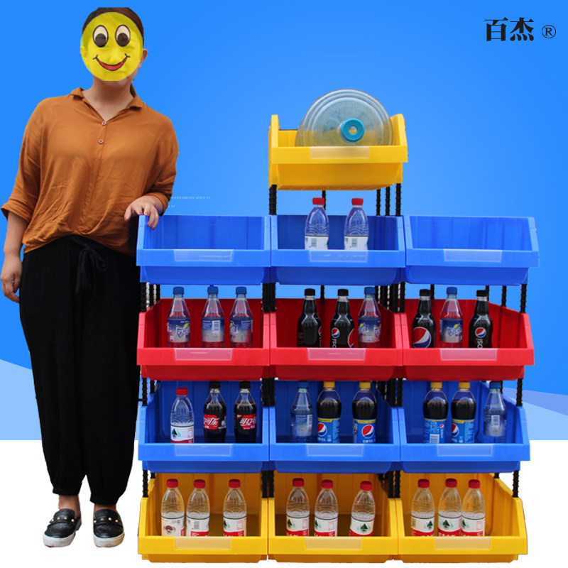 Baijie parts box Plastic screw box Component tool oblique mouth combined storage box Shelf plastic box Material box