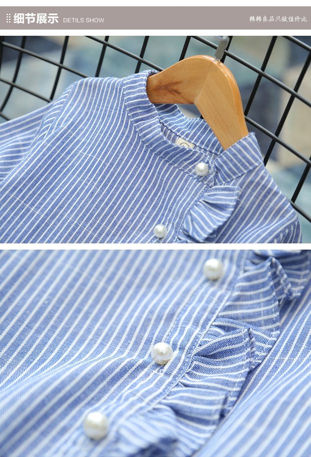 Áo sơ mi nữ 2018 thu đông 2018 áo trẻ em bé trai dài tay áo sọc cotton Hàn shop quần áo trẻ em