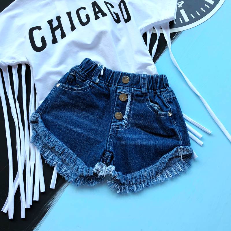 2018 mới siêu quần short mùa hè 3 phụ nữ 4 hot quần 5 trẻ em 6 jeans 7 bé 2 tuần 8 tuổi trẻ em nhỏ của quần áo