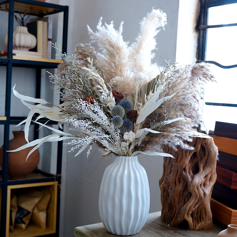 マイラードドライフラワーブーケ、本物の花、ヴィンテージの高品質の家庭用商業用装飾、レストランのテーブル、ナチュラルな装飾