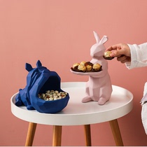 Ceramic cute animal modeling creative porch decoration Nordic living room home decoration storage