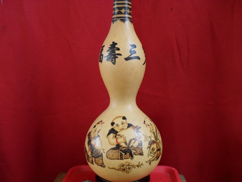 Pyrography gourd lucky three more