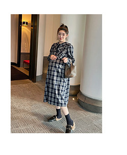 товар из китая leomami高端孕妇装冬季外套抽象黑白点中长款加厚保暖宽松羽绒服