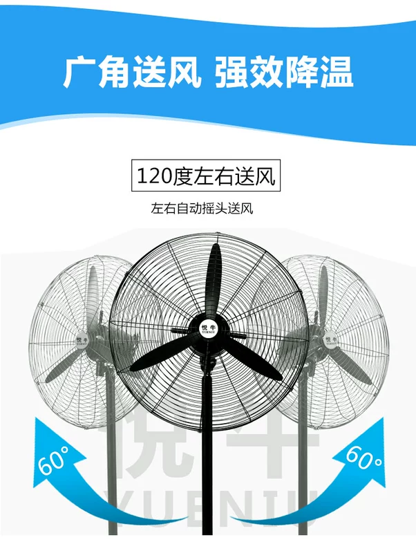 Quạt công nghiệp sàn nhà xưởng xưởng mạnh lắc đầu cơ khí thương mại công suất cao treo tường quạt sừng - Quạt điện