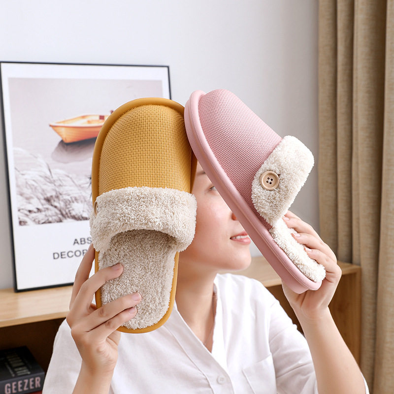 EVA Cotton Slippers Women Autumn Winter Warm Plush Washable Waterproof Anti-Slip Student Dormitory Soft Bottom Silent Slipper Man