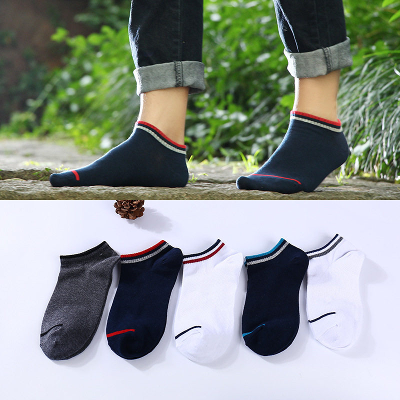 Pure cotton socks men's boat socks shallow low-stockings men's socks summer thin online store stall
