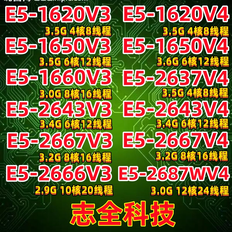 E5 2666V3 1620V3 1650 1660 2667V3 2687W 2667V4 2643V3 V4CPU