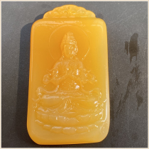 Myanmar Huanglongyu Burma Huang Guanyin Bodhisattva Ice Species Burmese Huangyu Guanyin Mens Pendant Boutique Guaranteed Safety