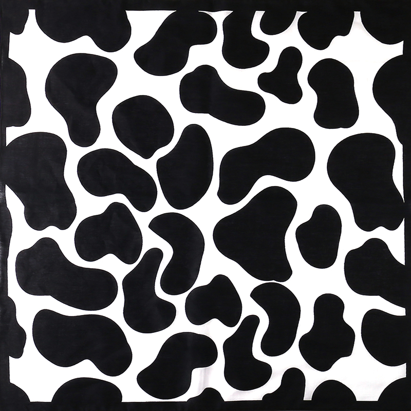 Cow pattern turban women's trendy cool personality summer hip-hop square scarf basketball sweat belt cover gray hair pirate headband men