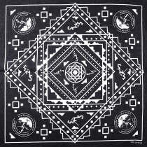 Black Geometric Pattern Hip Hop Bandana Cashew Sunflower Mask Cargo Pants Accessories Waist Scarf Wrist Scarf