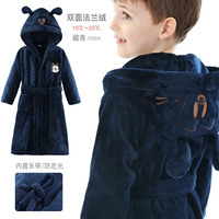 Двусторонний фланелевый банный халат с капюшоном