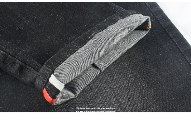 EAMAX quần áo nam size lớn mùa xuân và mùa thu chất béo siêu đàn hồi cộng với phân bón Quần jean nam XL quần dài giản dị K871 - Quần jean quần sooc nam