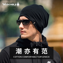 Bunhead hat male thin autumn winter hat headscarf hat full cotton hat winter pile hat female black hood hood